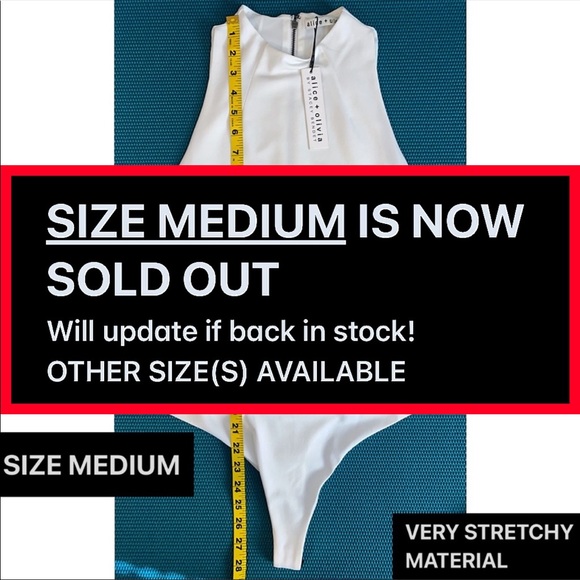 Alice + Olivia Makeda Cut Out Sleeveless Lace Off White Bodysuit Top - Picture 7 of 16